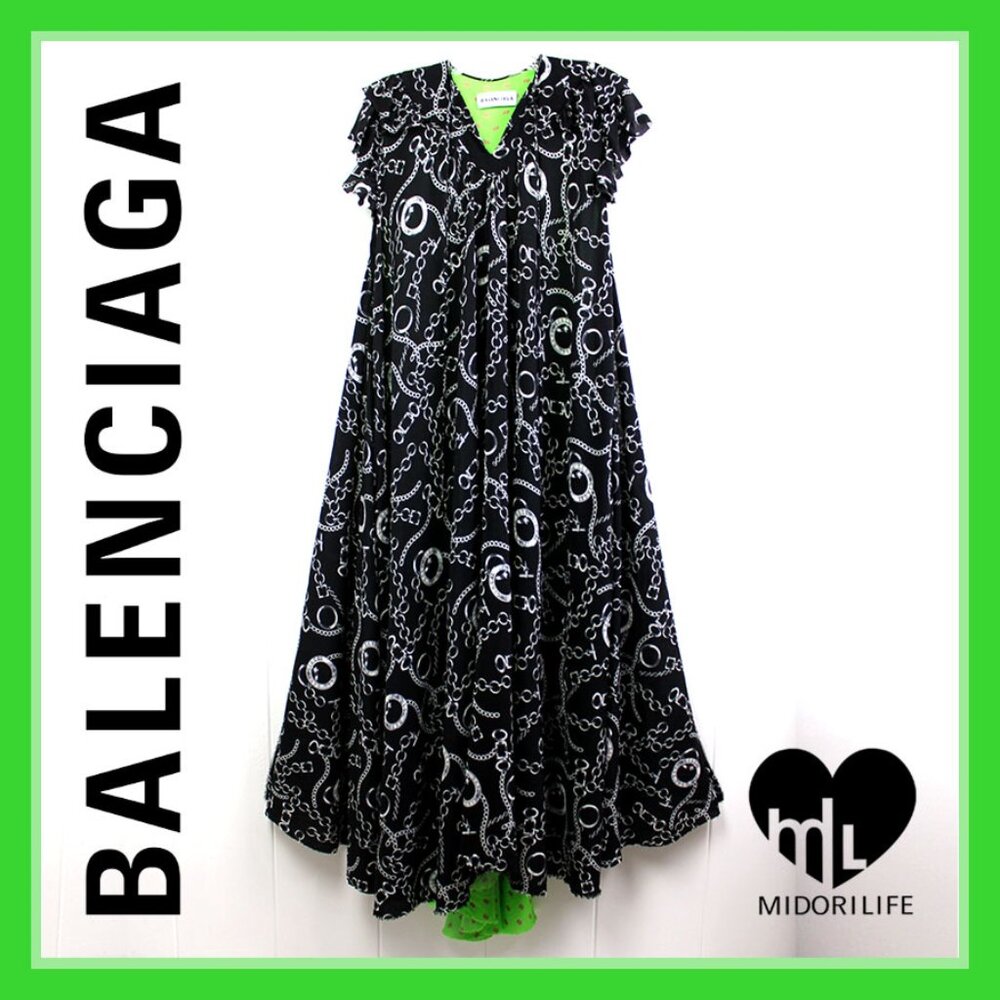 BALENCIAGA + Net-A-Porter Exclusive Capsule Collection Printed Silk Midi Dress